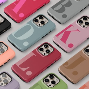 Gepersonaliseerde eerste telefoonhoesje aangepaste naam iPhone 16 15 14 13 Pro Max Samsung S24 S23 Ultra Pixel 9 MagSafe Tough Cover cadeau voor haar