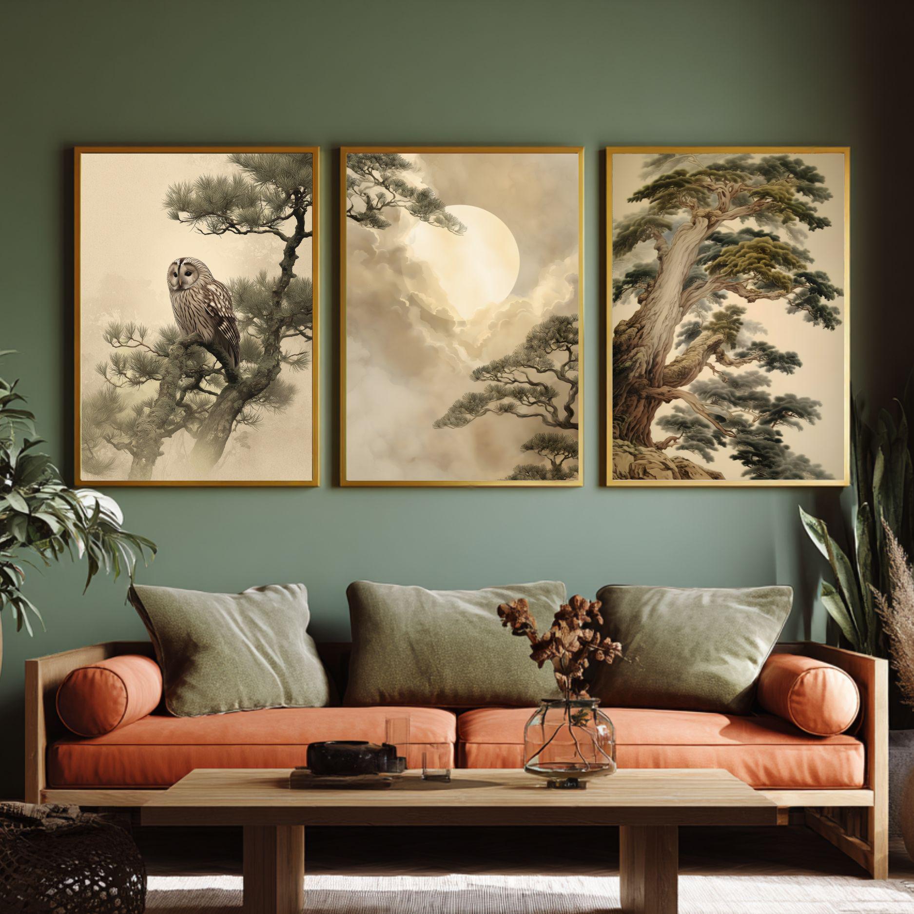 Japanese Pine Tree Wall Art Poster Zen Nature Poster Japandi Minimal ...