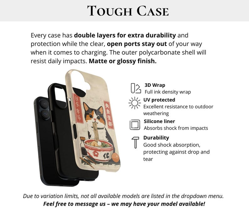 Vintage Ramen Cat Phone Case Japanese Food Art Retro Aesthetic iPhone 16 15 14 Pro Max Samsung S24 Pixel 9 MagSafe Tough Phone Cover
