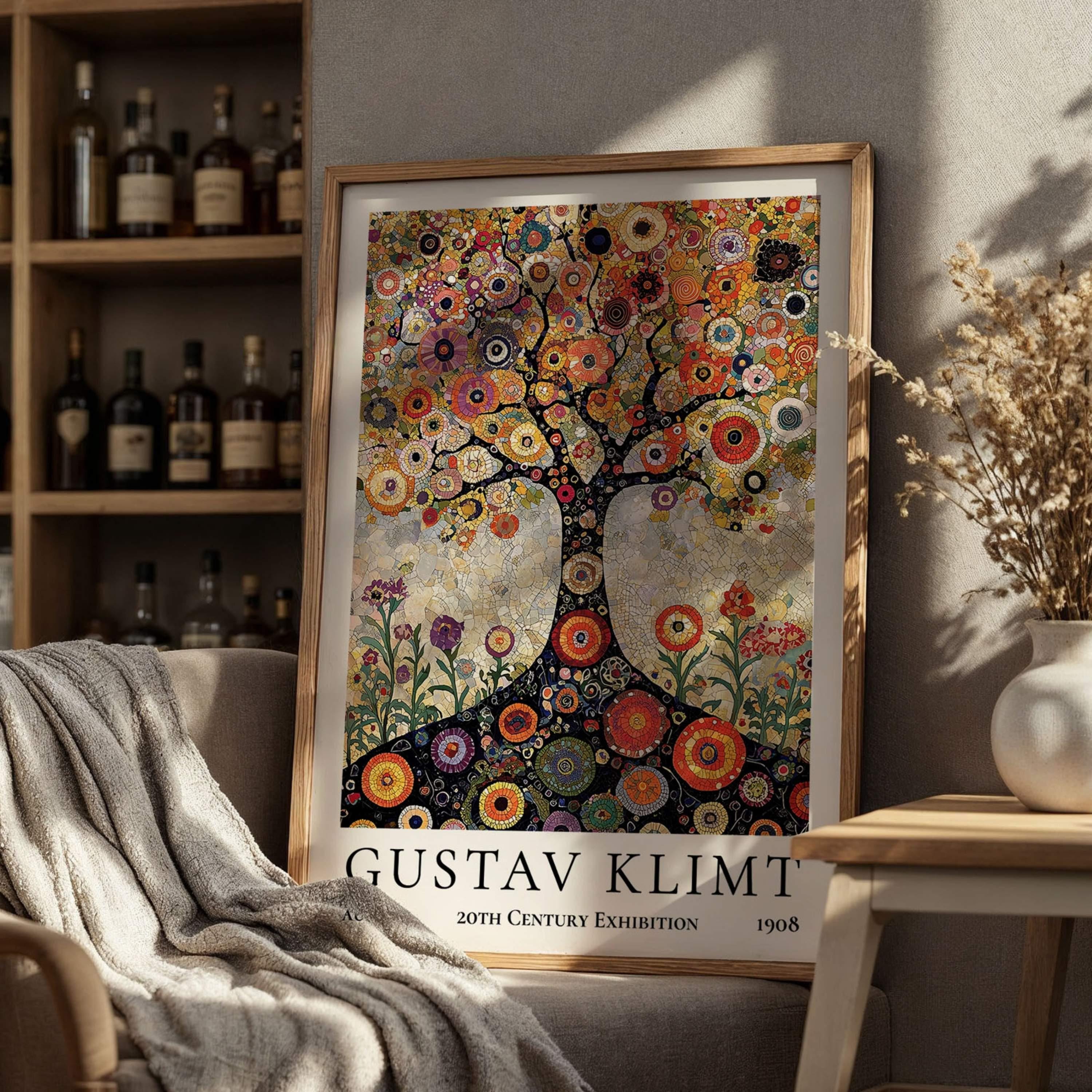 Gustav Klimt Tree of Life Poster Golden Floral Wall Art Decorative ...