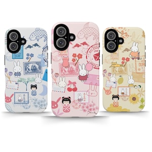 Miffy Phone Case Aesthetic Gift for Her Phone Cover for iPhone 16 Pro Max, 15 Plus, 14, 13, 12, XS & Samsung S24, S23, A55, Pixel 9 Pro, 8