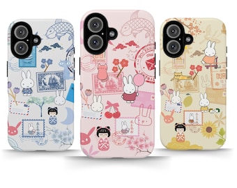 Miffy Handyhülle Ästhetisches Geschenk für sie Handyhülle für iPhone 16 Pro Max, 15 Plus, 14, 13, 12, XS & Samsung S24, S23, A55, Pixel 9 Pro, 8