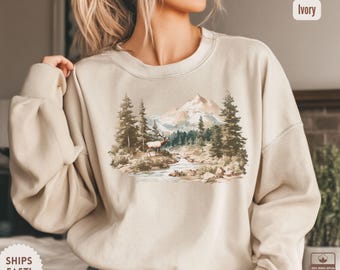 Retro Elk Sweatshirt Comfort Colors Vintage Fall Forest Sweater 90s Wildlife Hunting Season Crewneck Rustic Deer Outfit Vintage Sweatshirt