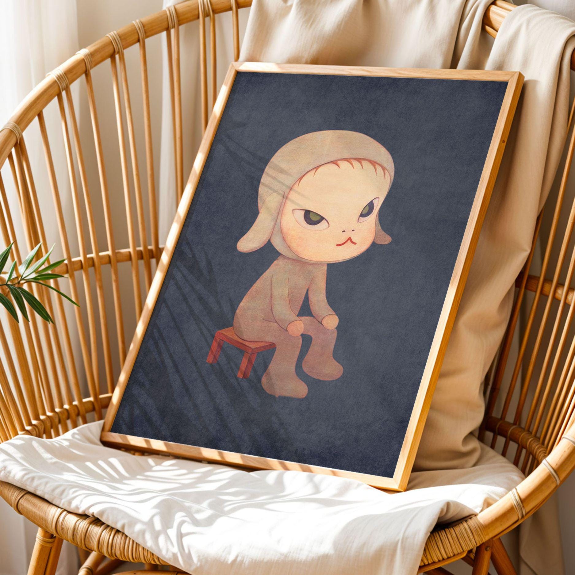 Yoshitomo Nara Style Moody Lamb Poster Digital Download Printable