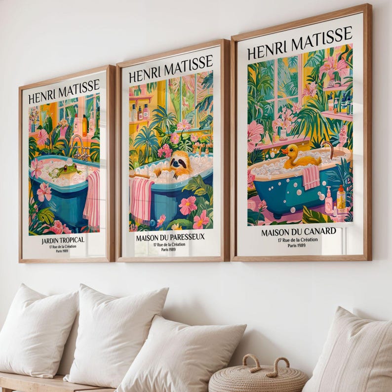 Frog Bathroom Art Print Henri Matisse Style Funny Animal Poster ...