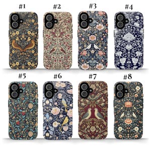 William Morris Phone Case Samsung S24 S23 Cover Art Print iPhone 16 Pro Max, 15 Plus, 14, 13, 12, XS & Samsung S24, S23, A55, Pixel 9 Pro, 8