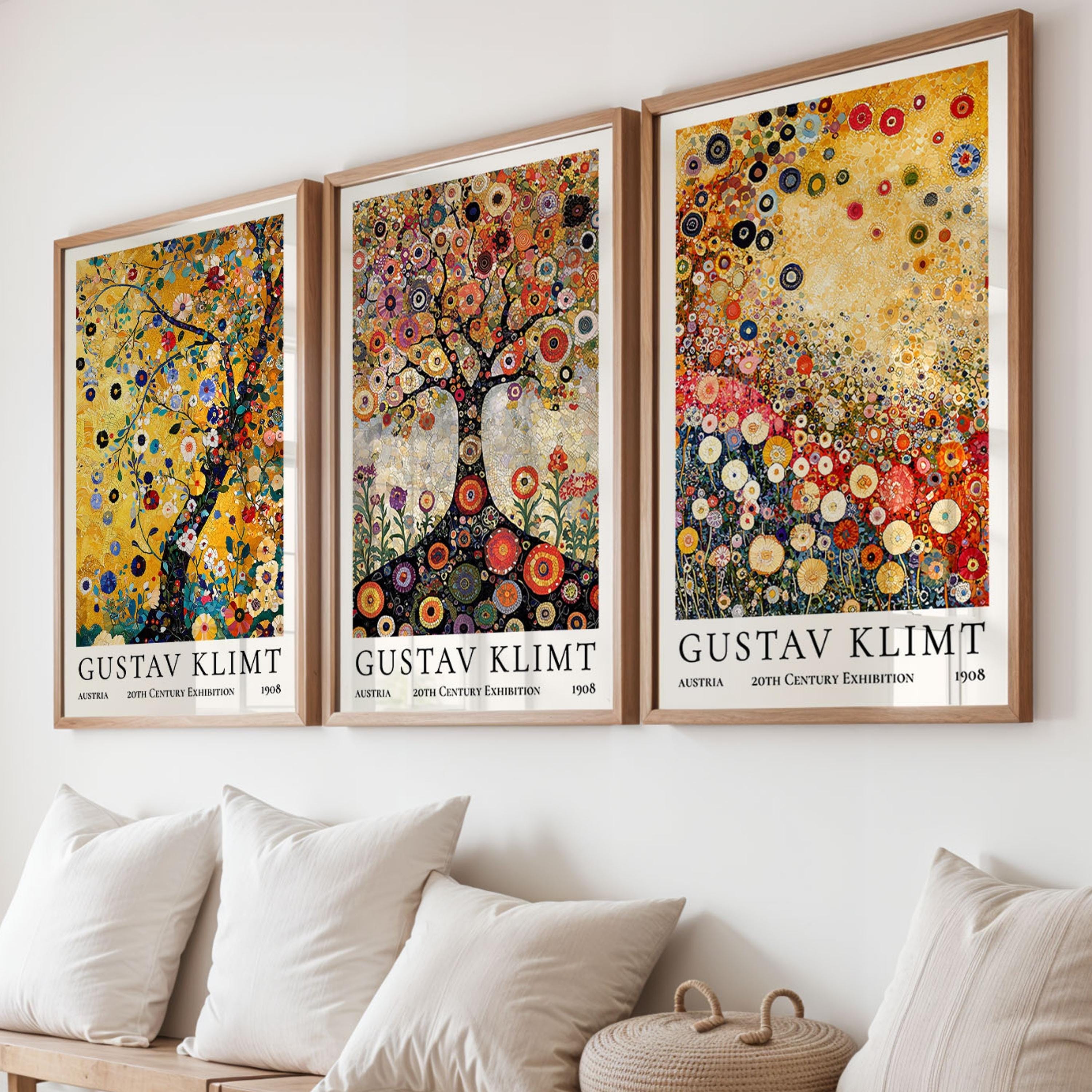Gustav Klimt Tree of Life Poster Golden Floral Wall Art Decorative ...
