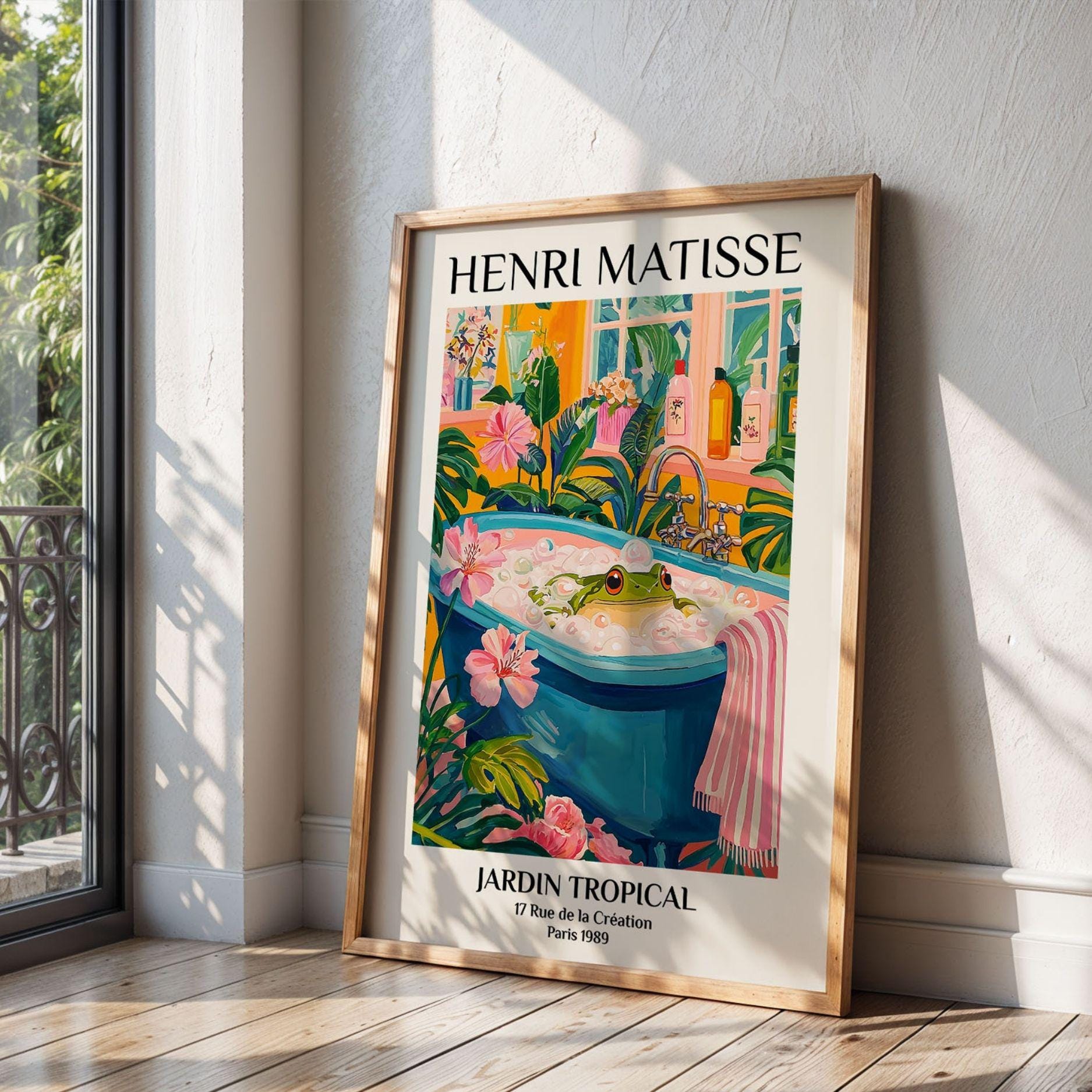 Frog Bathroom Art Print Henri Matisse Style Funny Animal Poster ...