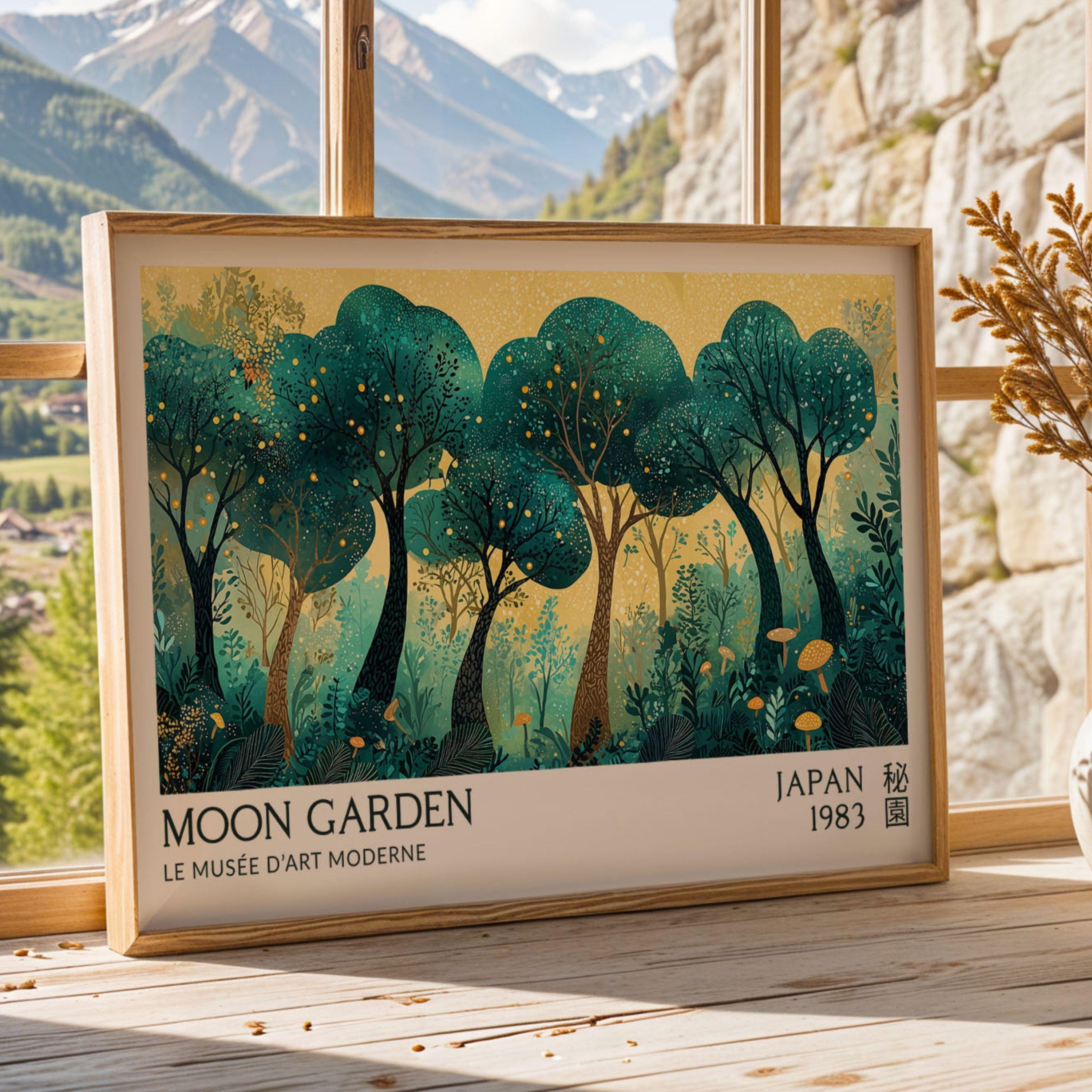 Yayoi Kusama Moon Garden Abstract Forest Wall Art Poster Japanese Style ...