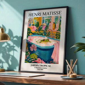 Frog Bathroom Art Print Henri Matisse Style Funny Animal Poster ...
