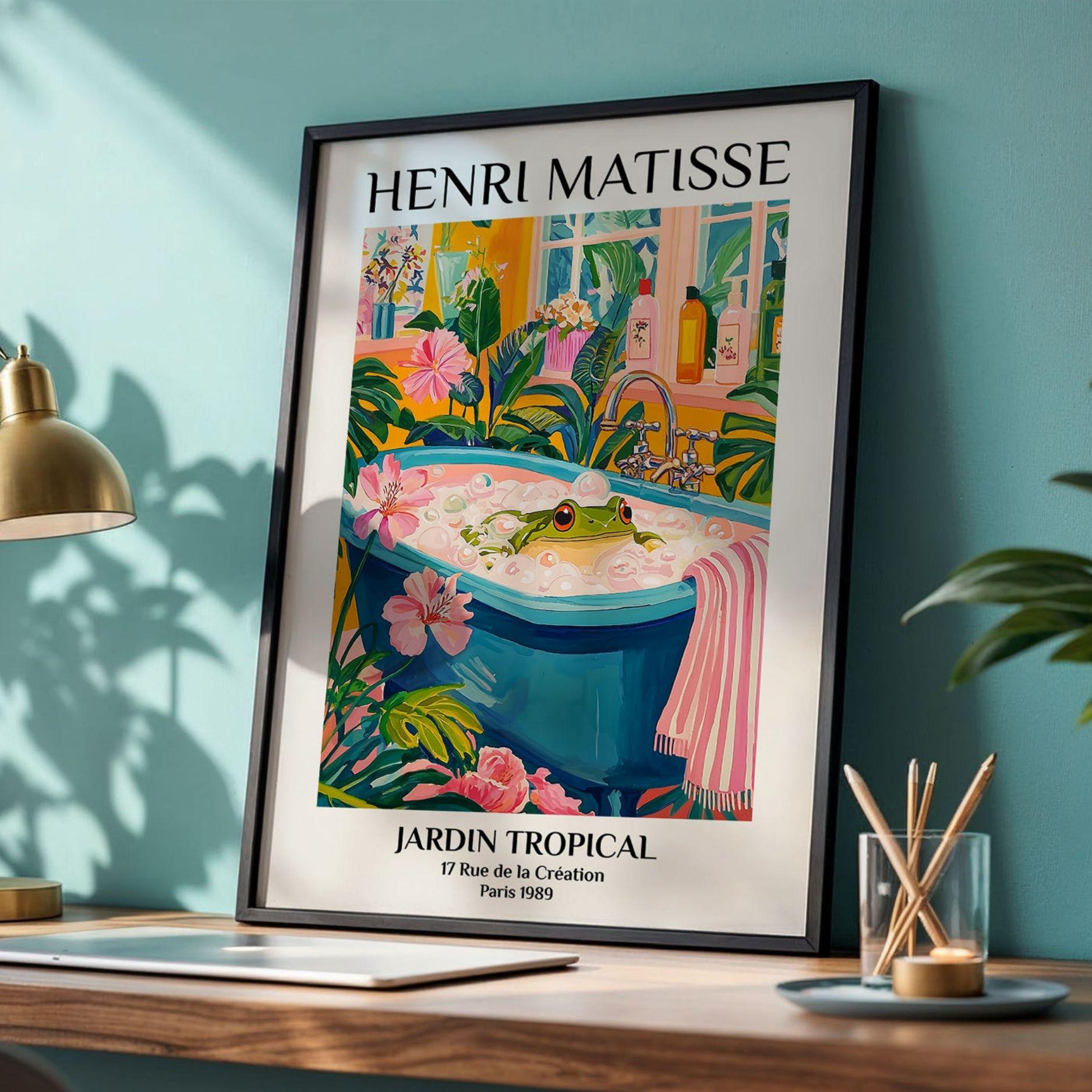 Frog Bathroom Art Print Henri Matisse Style Funny Animal Poster ...