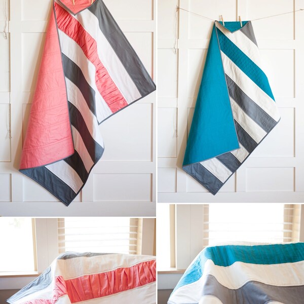 Twins in Strips Boy and Girl Quilts Custom order for Amanda