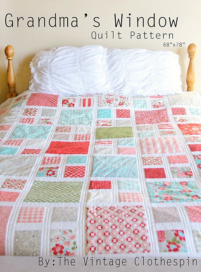 Grandma's Window Quilt Pattern / PDF 