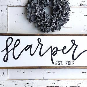 Last Name Family Sign Established Est. Wooden Family Sign