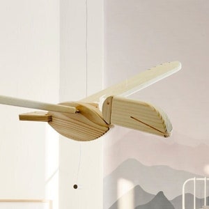 Natural Wooden Flying Bird Toucan Nursery Mobile Unique Wooden Toy Eco Friendly Kids Room Decor Top Gift for Bird Lovers image 1