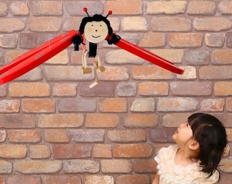 Flying Ladybug Nursery Mobile – Eco-Friendly Wooden Baby Decor