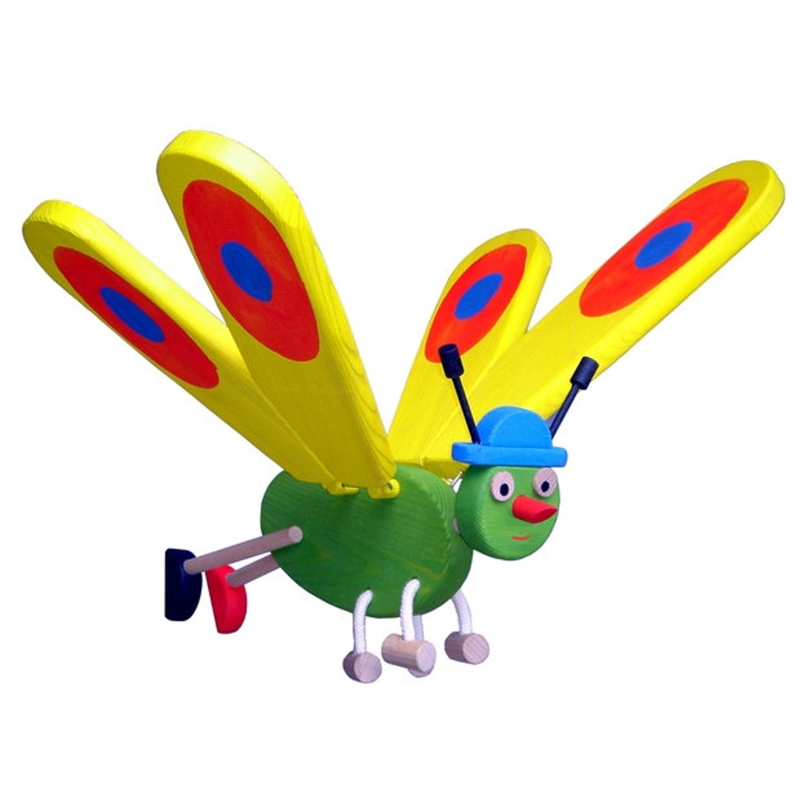 Yellow Butterfly Flying Wooden Mobile Toy Natural Eco Etsy