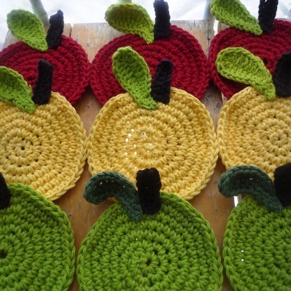 Crochet Coasters - Apple Mix (set of 6)