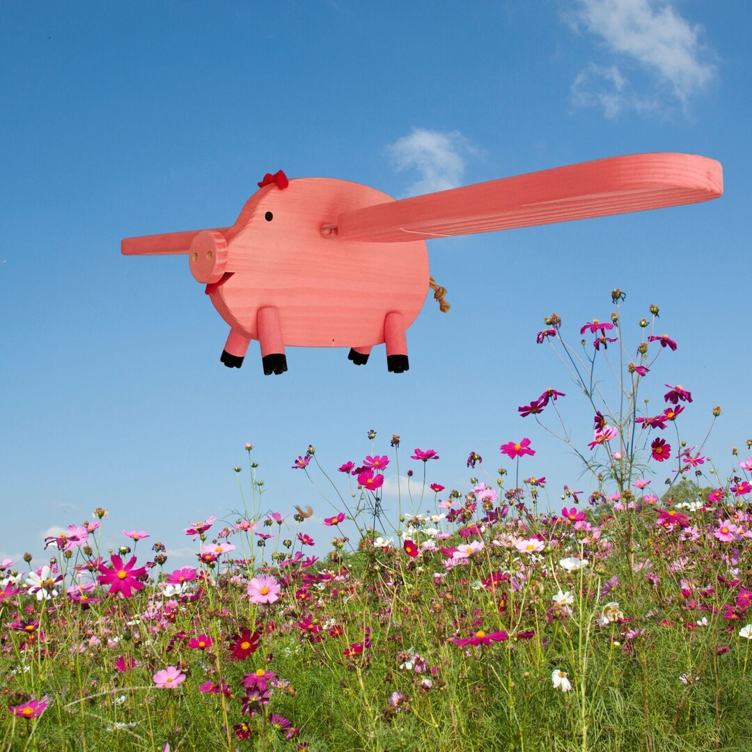 Pink Pig Wooden Baby Mobile - Nursery Decor, Whimsical Kinetic Art - Etsy