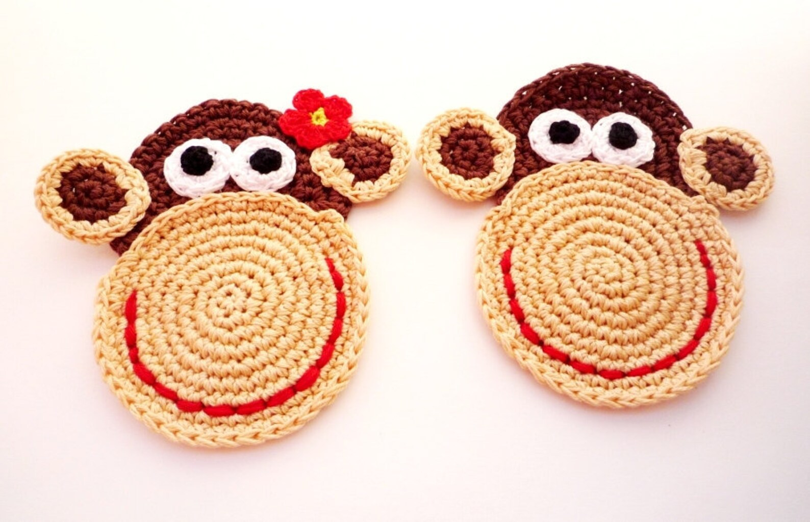 Crochet Monkey Coaster Pattern Animal Coaster Pattern Etsy