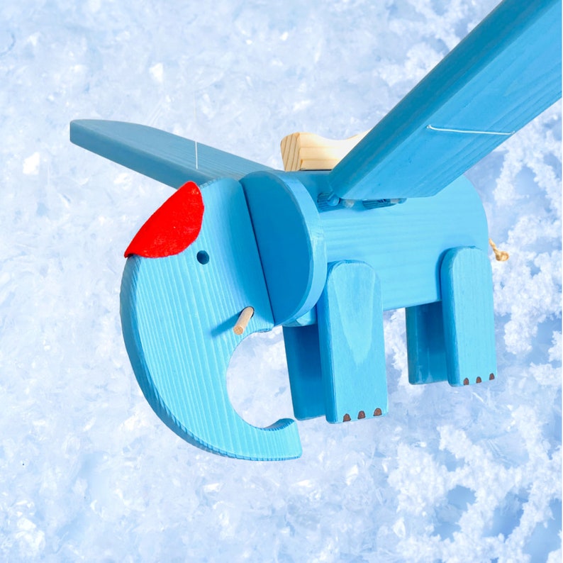 Flying Blue Elephant Wooden Mobile Toy Nursery Mobile Etsy