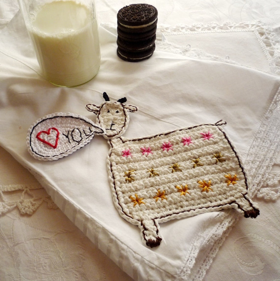 Goat Animal Crochet Coasters Farmhouse Coasters Farm Table Etsy