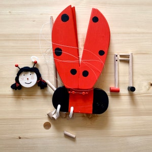 Flying Ladybug Nursery Mobile Eco Friendly Wooden Toy Ladybug Nursery Decor Baby Shower Gift Gift for Daughter image 8