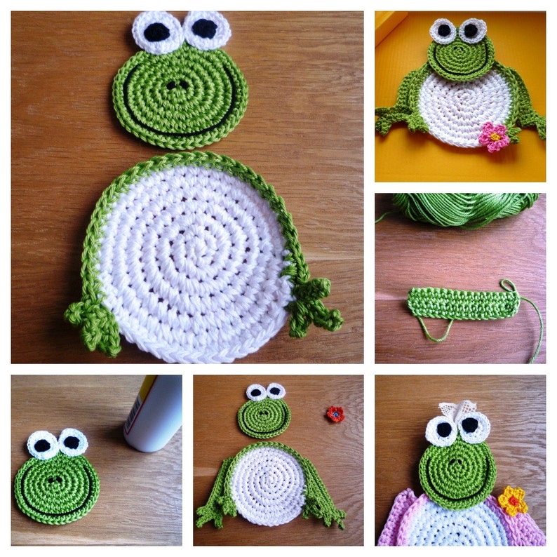 Crochet Frog Pattern Frog Coaster Pattern Frog Crochet - Etsy