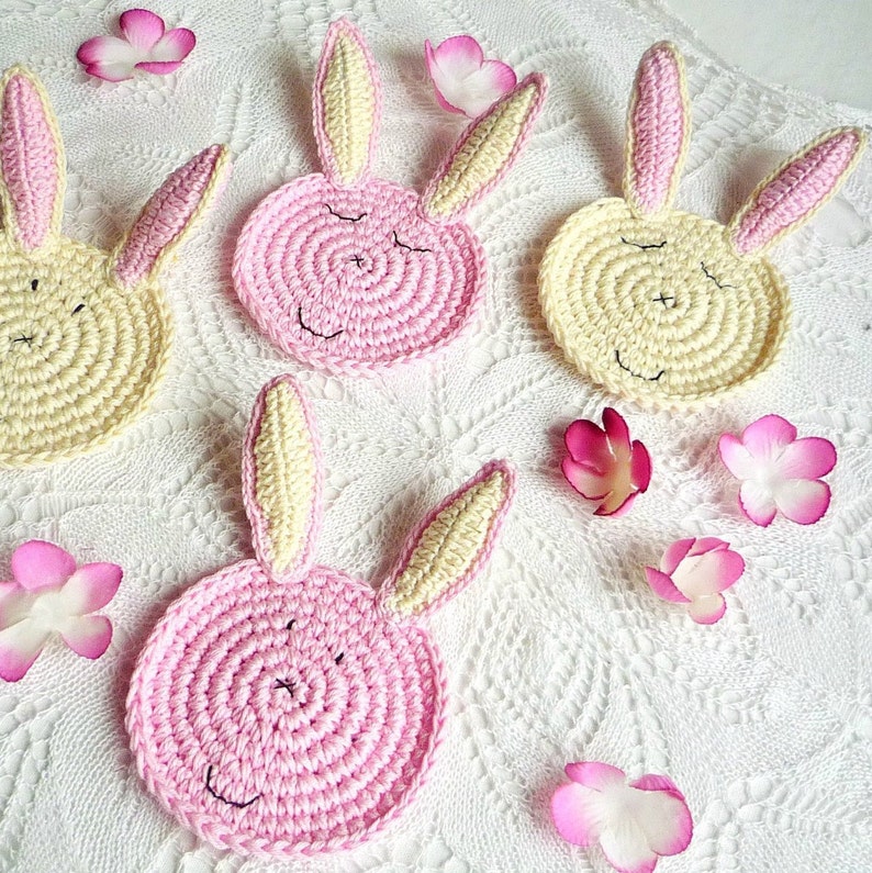 Crochet Bunny Pattern Rabbit Coaster Pattern Etsy