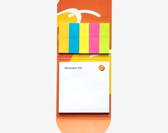 Retro Sticky Notes Set: Bunte Notizblöcke & Tabs