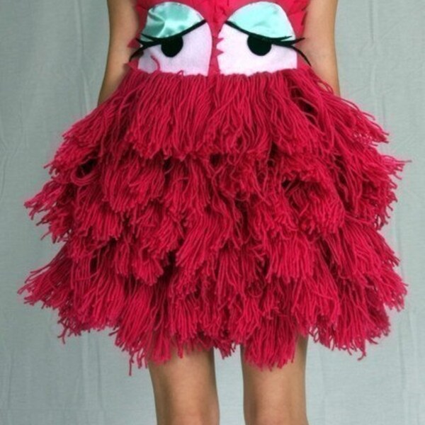 Hot Pink yarn monster DRESS