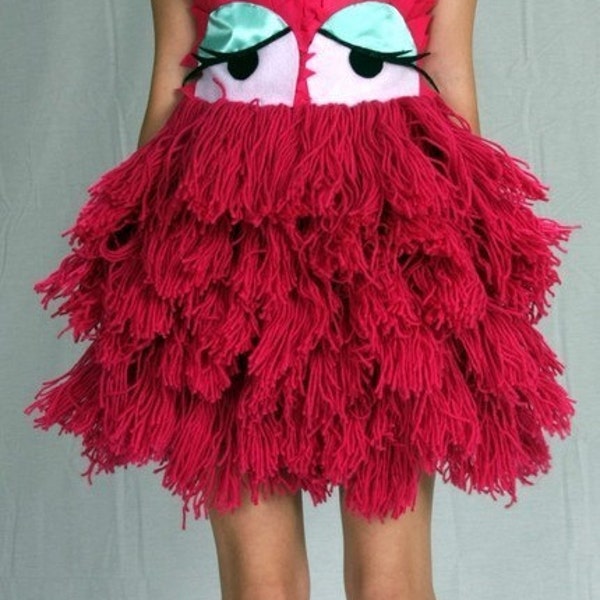 Hot Pink yarn monster dress