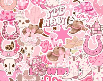 Disco Cowgirl Sticker Pack, Western Glam (Digital Download)