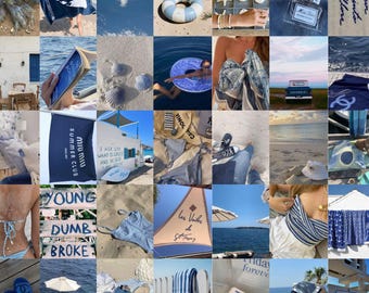 Coastal Granddaughter Aesthetic Collage Kit, Vintage Wall Prints (Digital Download)