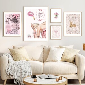 Coquette Wall Art, Coquette Room Decor, Vintage Coquette, College Room Decor, Coquette Prints, Trendy Wall Art, Feminine Art Prints
