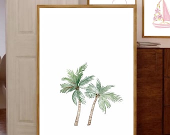 Palm Tree Sketch Digital Print, Minimalist Coastal Wall Art, Beach Printable Decor, Cute Summer Art Print ,Tropical Coastal Digital Download