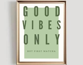 Matcha Print, Iced Matha Latte Lover, Matcha Wall Art, Coffee Bar Decor, Trendy Matcha Poster, Green Tea Art Print Digital Download