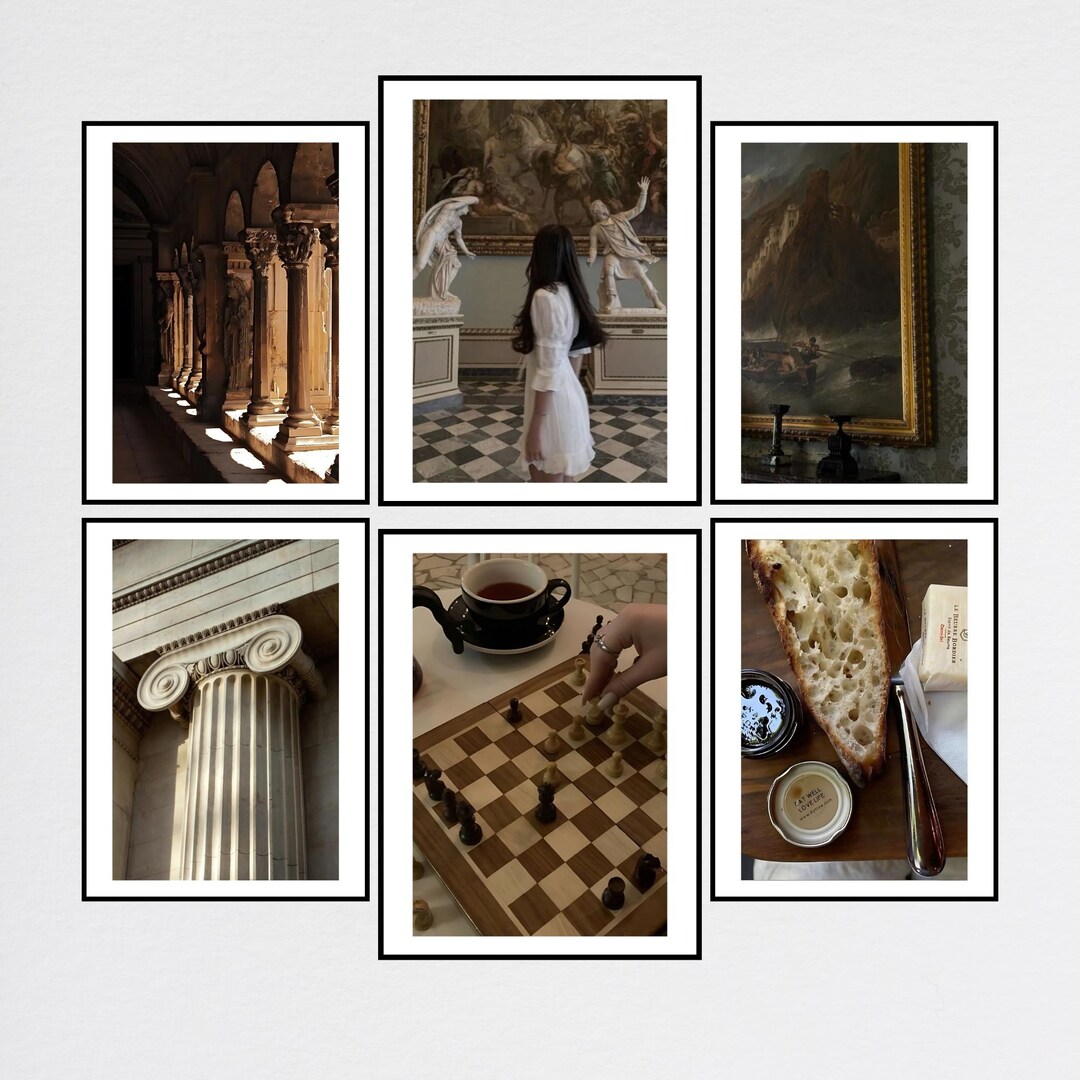 Old Money Aesthetic Beige Wall Set 6PCS, Luxury Fashion Print, Old ...