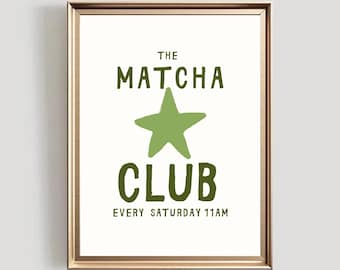 Matcha Print, Iced Matha Latte Lover, Matcha Wall Art, Coffee Bar Decor, Trendy Matcha Poster, Green Tea Art Print Digital Download