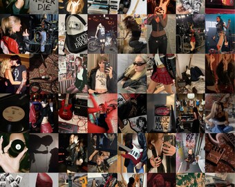 Kit de collage de pared estético "Novia Rockera" / Impresiones fotográficas atrevidas (Descarga digital)