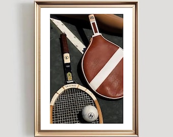 Luxury Tennis Poster, Luxurious Tennis Print, Tennis Racket Poster, Tennis Player Wall Art Decor, (Digital Download)