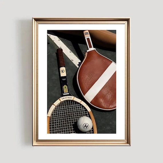 Luxury Tennis Poster, Luxurious Tennis Print, Tennis Racket Poster, Tennis Player Wall Art Decor,