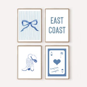 Coastal Cowgirl Aesthetic wall art, Coquette coastal wall prints, Coastal Grandma Decor, Preppy, Coastal room decor, Coastal Posters