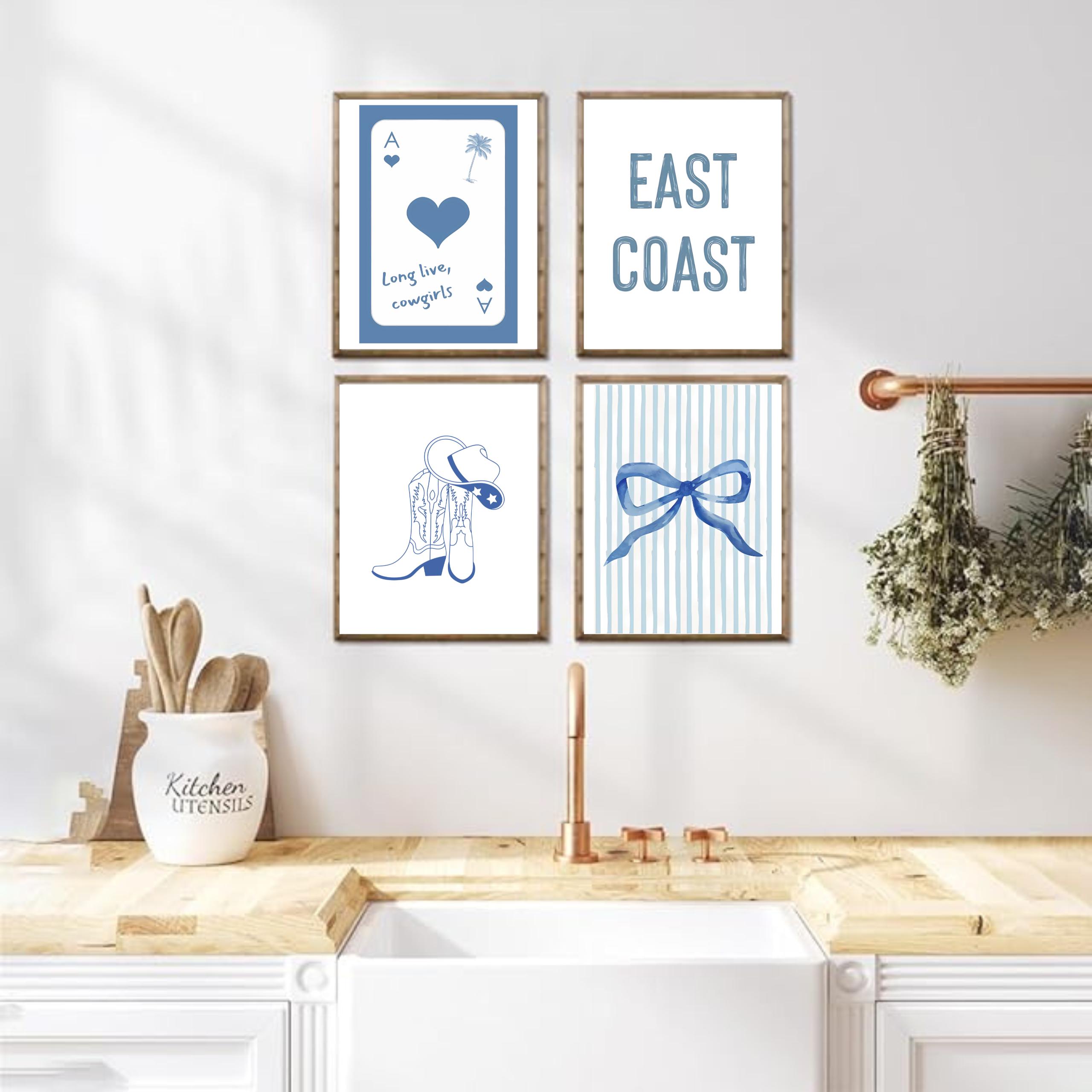 Coastal Cowgirl Aesthetic Wall Art, Coquette Coastal Wall Prints ...