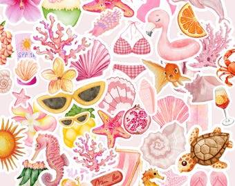 Beach Day Cabana Collection 50 PCS, Summer Beach Day Stickers, Beach Sticker, Summer Sticker,Coastal Girl Stickers,Coconut Girl Stickers pdf