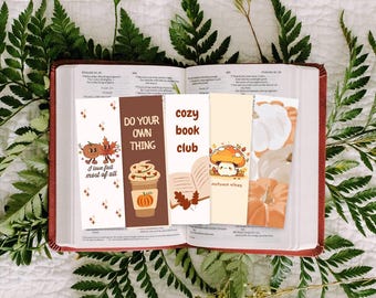 Autumn Bookmarks Printable, Cozy Book Club Designs (Digital Download)