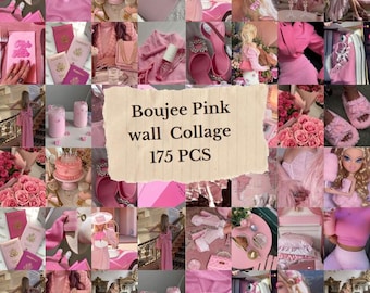 Boujee Pink Wall Collage Kit, Aesthetic Room Decor (Digital Prints)