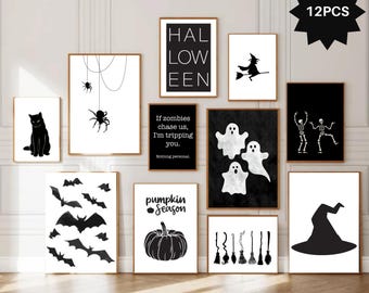 Halloween Printable Wall Art | Halloween Art Prints | Spooky Prints | Halloween Decorations | Fall Wall Art | Halloween Poster | Digital Art