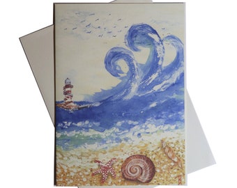 Seascape Greeting Card featured the original watercolour painting by BettyShek