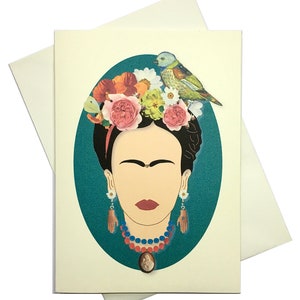 Greeting card inspired by Frida kahlo can frame for wall art artwork by Betty Shek image 4